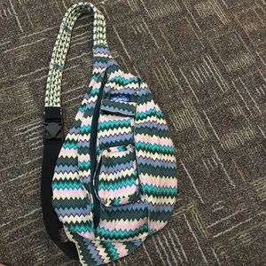 Green and Pink Chevron Kavu Rope Bag